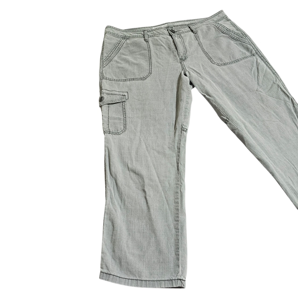 Sonoma Cargo Capri Cropped Pants Light Gray Cotton Lightweight Womens Size 16 - Picture 2 of 13